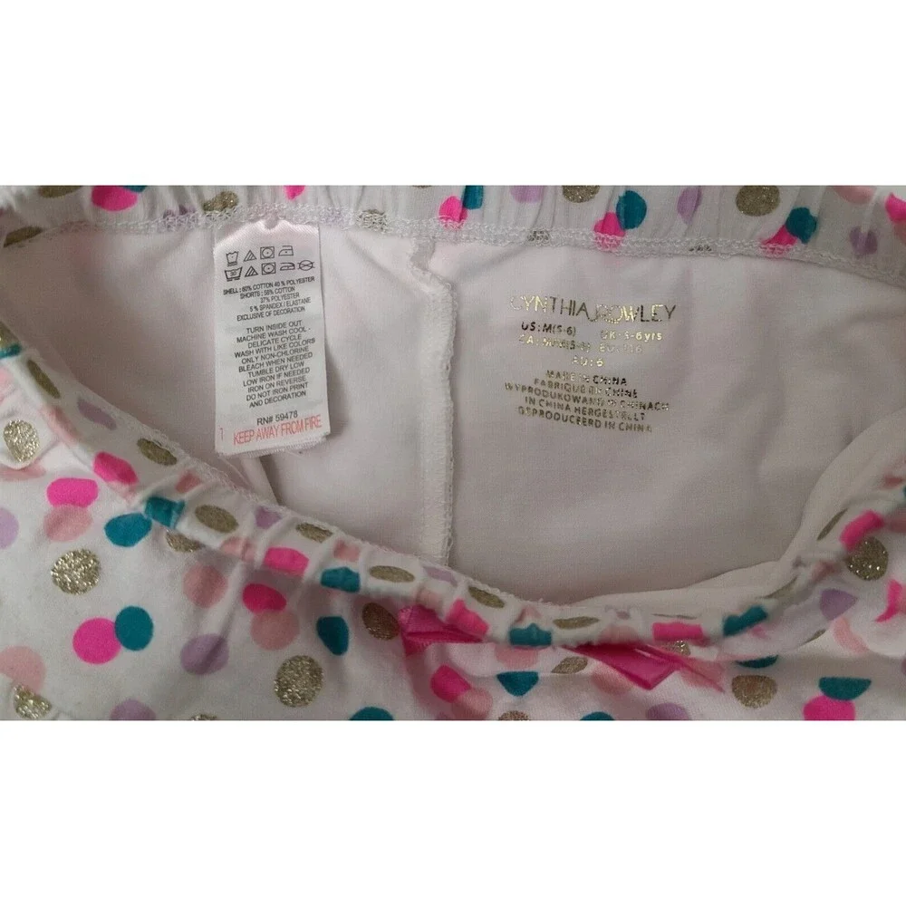 Cynthia Rowley Girls 3 Pc Set T-Shirt 2 Skorts Pink White Fairy Sz M 5 6 Outfit